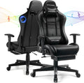 GTPLAYER Gaming Chair with Speakers, Video Game Chairs with Footrest for Adults, Ergonomic Computer PC Gamer Reclining Chair(Black)