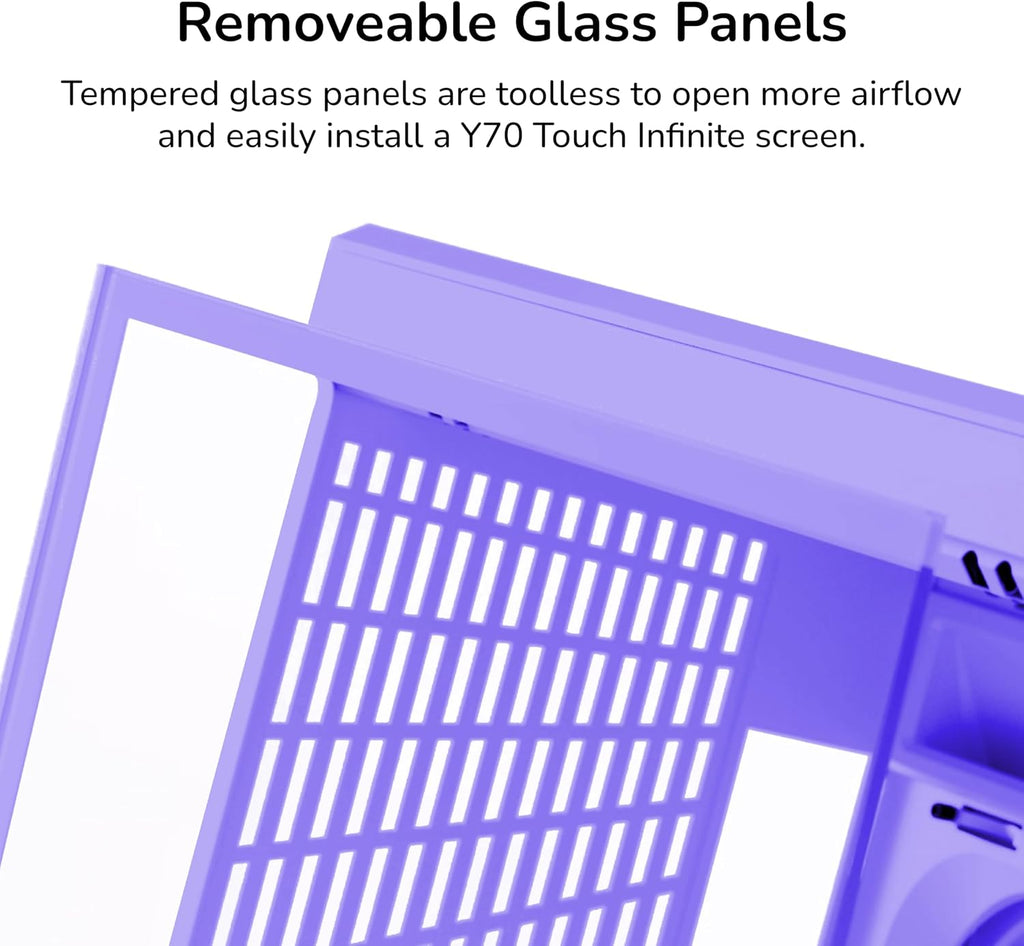 Hyte Y70 Mid-Tower ATX Gaming PC Desktop Case - Panoramic Tempered Glass - Dual Chamber - High Airflow Chassis - PCIE 4.0 Riser Cable Included - New Modern Aesthetic - Taro Milk (Purple)