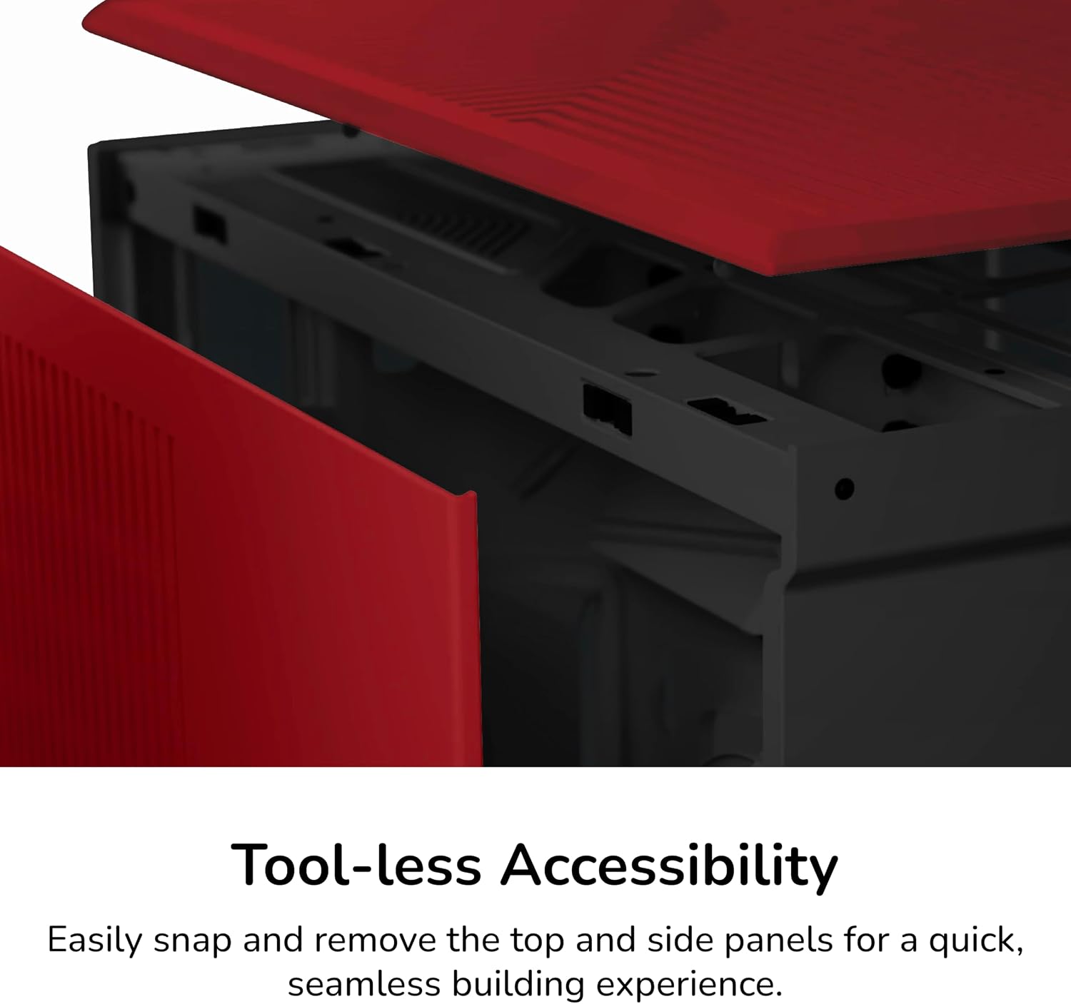Hyte Y70 Upgraded Modern Aesthetic Dual Chamber Panoramic Tempered Glass Mid-Tower ATX Computer Gaming Case with PCIE 4.0 Riser Cable Included, Red (CS-HYTE-Y70-BR)