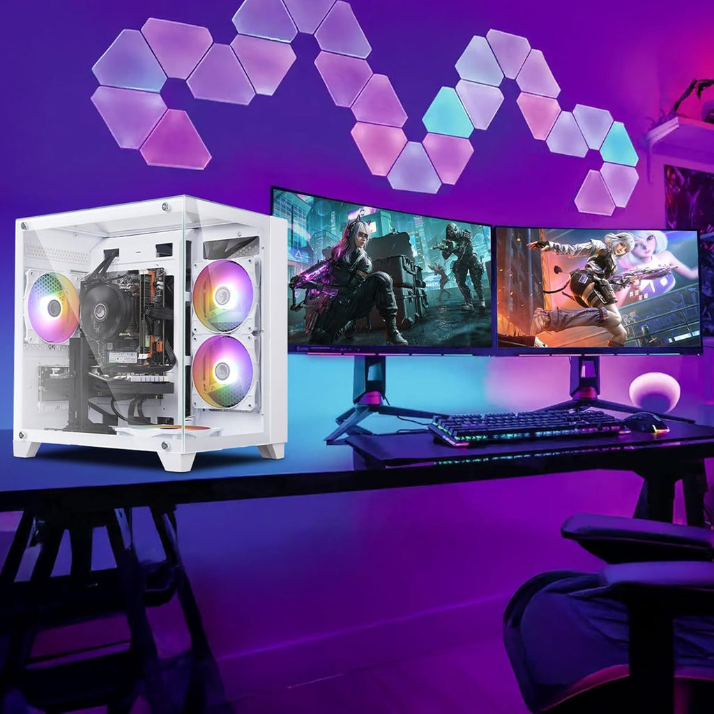 Prebuilt Gaming PC Desktop Computer,Intel Core i7 Desktop,Operating at A Frequency of 3.4-3.9 GHz,RX590 Graphics Card with 8GB GDDR5 Video Memory,16GB RAM, 512GB SSD,WiFi 5.0,RGB Fan x4