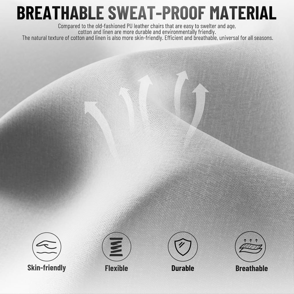 Soontrans Linen Fabric Gaming Chair, Racing Office Computer Desk Chair,Ergonomic Gamer Chairs for Adult, High Back Comfortable Video Game Chair with Footrest and Massage Lumbar Cushion