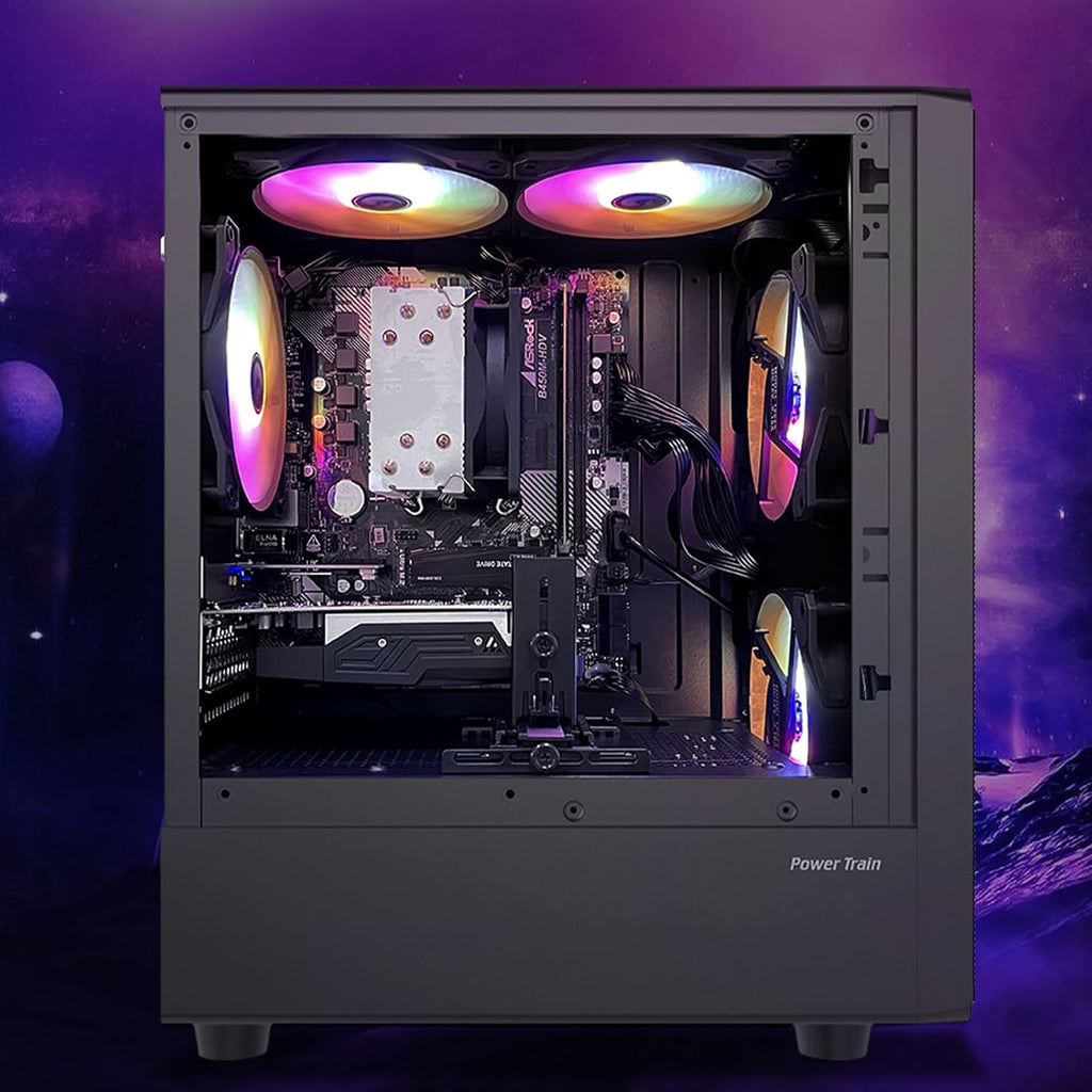 Gaming PC Computer Desktop, Ryzen 5 6-core up to 4.2GHz, RTX 2060 6G, 16GB DDR4, 512GB SSD, WiFi 6, RGB Fan x5, Prebuilt Windows 11 Home Tower Computers
