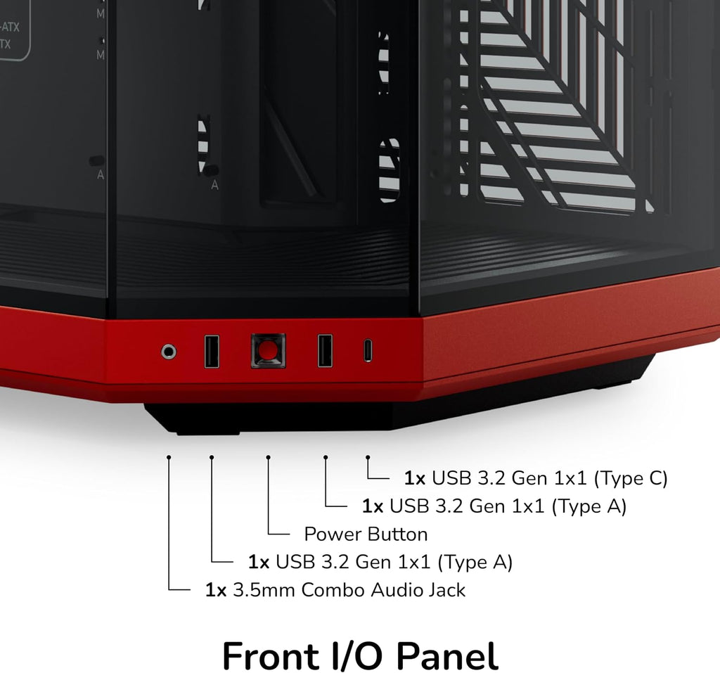 Hyte Y70 Upgraded Modern Aesthetic Dual Chamber Panoramic Tempered Glass Mid-Tower ATX Computer Gaming Case with PCIE 4.0 Riser Cable Included, Red (CS-HYTE-Y70-BR)