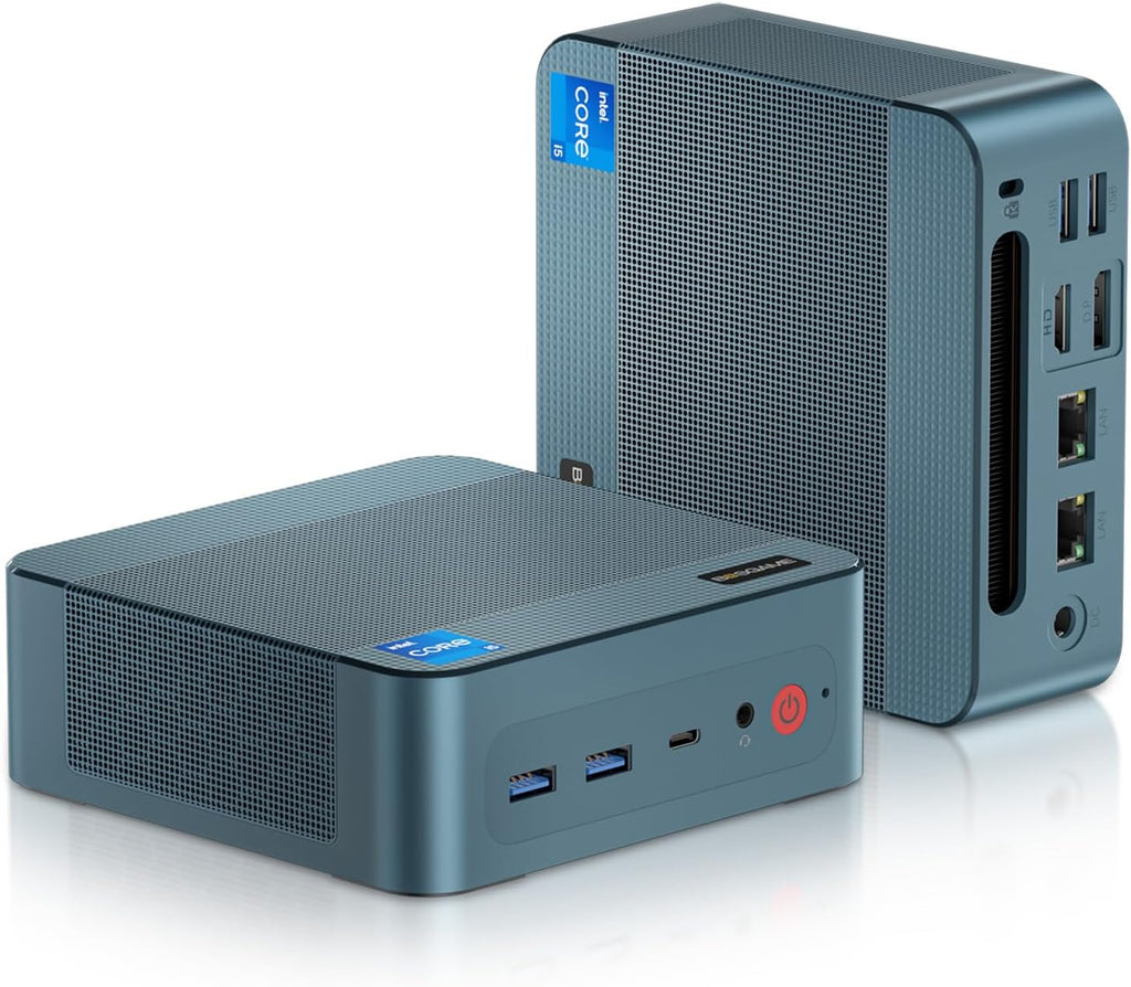 BOSGAME Mini PC Intel Core i5 12450H(8C/12T, up 4.4GHz), 16GB DDR4 RAM 1TB PCIe SSD, Mini Computers Dual LAN/4x USB3.2/WiFi6/BT5.2/HDMI+DP+USB-C/4K Triple Display