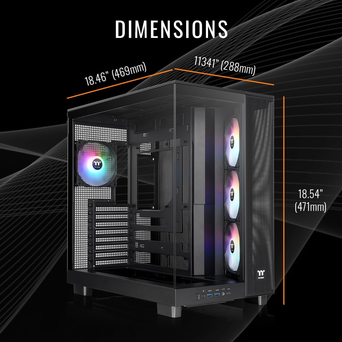 Thermaltake LCGS View 9080-380XL Gaming Desktop (AMD Ryzen™ 9 9900X3D, ToughRam 32GB DDR5 6000MT/s RGB Memory, NVIDIA® GeForce RTX™ 5080, 2TB NVMe M.2, WiFi, Windows 11) VXLB-X870-580-LCS