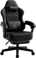 GTPLAYER Big and Tall Gaming Chair with Footrest, Extra Wide Seat Video Game Chairs for Adults - Padded High Back Ergonomic Reclining Silla Gamer, Linkage Armrest, Ace Pro, Green