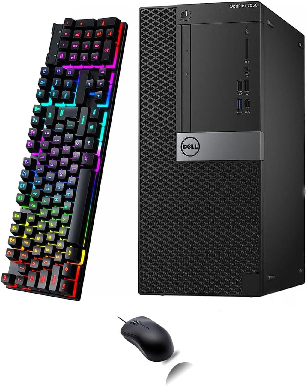 Dell Optiplex 7050 Mini Tower PC Desktop Computer | Windows 11 Pro | 16GB RAM | 512GB SSD | Core i5-7500 | USB WiFi+BT | Keyboard | Mouse | No DVD(Renewed)