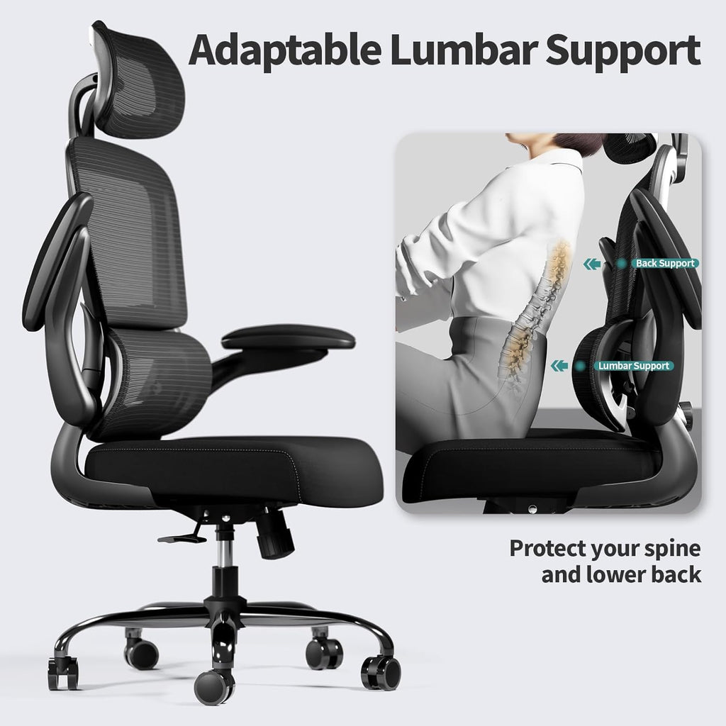 TRALT Office Chair Ergonomic Desk Chair, 330 LBS Home Mesh Office Desk Chairs with Wheels, Comfortable Gaming Chairs Black, Pack of 5