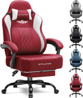 GTPLAYER Big and Tall Gaming Chair Breathable Fabric Computer Chair with Strong Lumbar Support, Comfortable Office Chairs with Pocket Spring Cushion, High Back Ergonomic Desk Chairs with Footrest