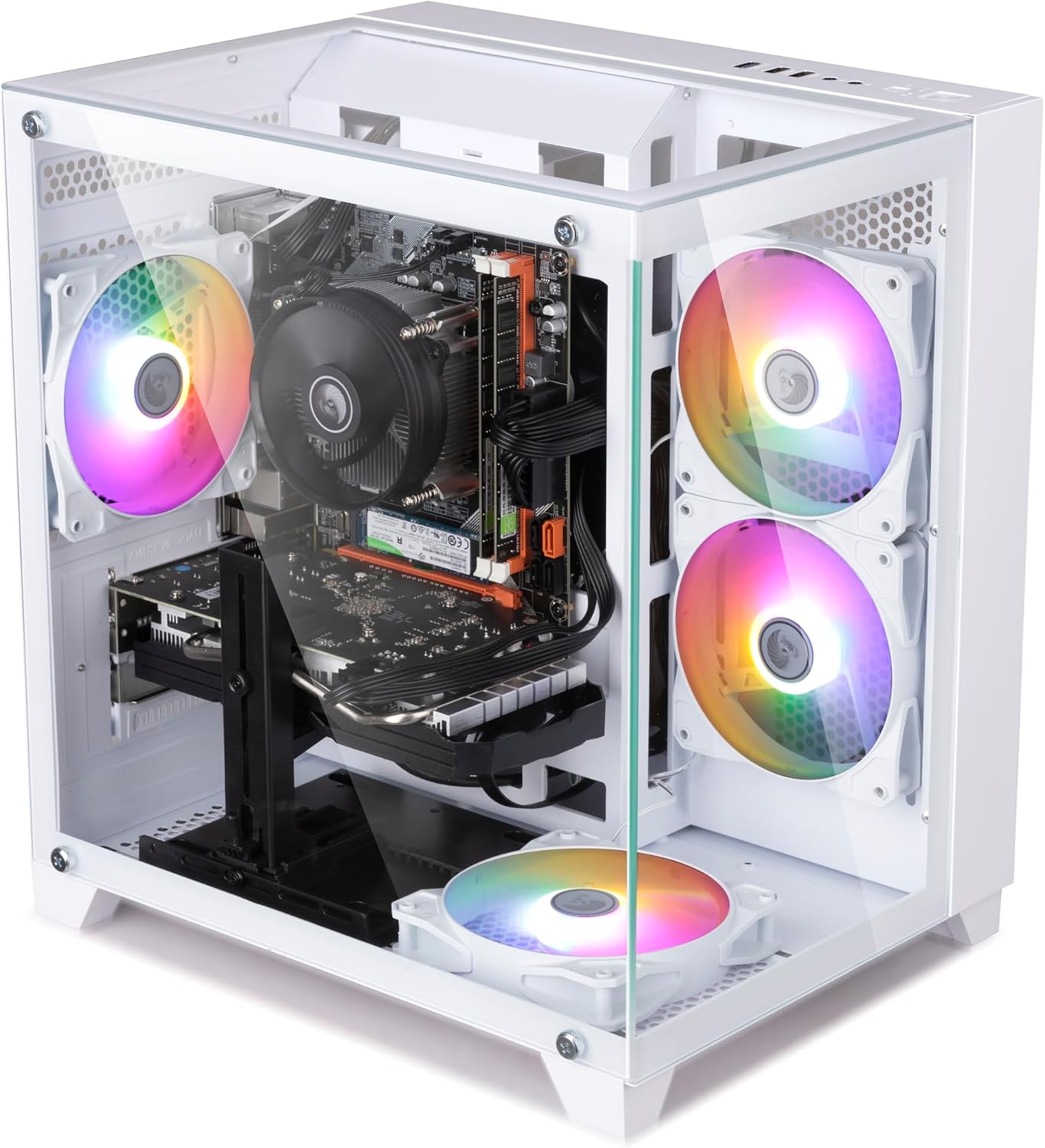 Prebuilt Gaming PC Desktop Computer,Intel Core i7 Desktop,Operating at A Frequency of 3.4-3.9 GHz,RX590 Graphics Card with 8GB GDDR5 Video Memory,16GB RAM, 512GB SSD,WiFi 5.0,RGB Fan x4