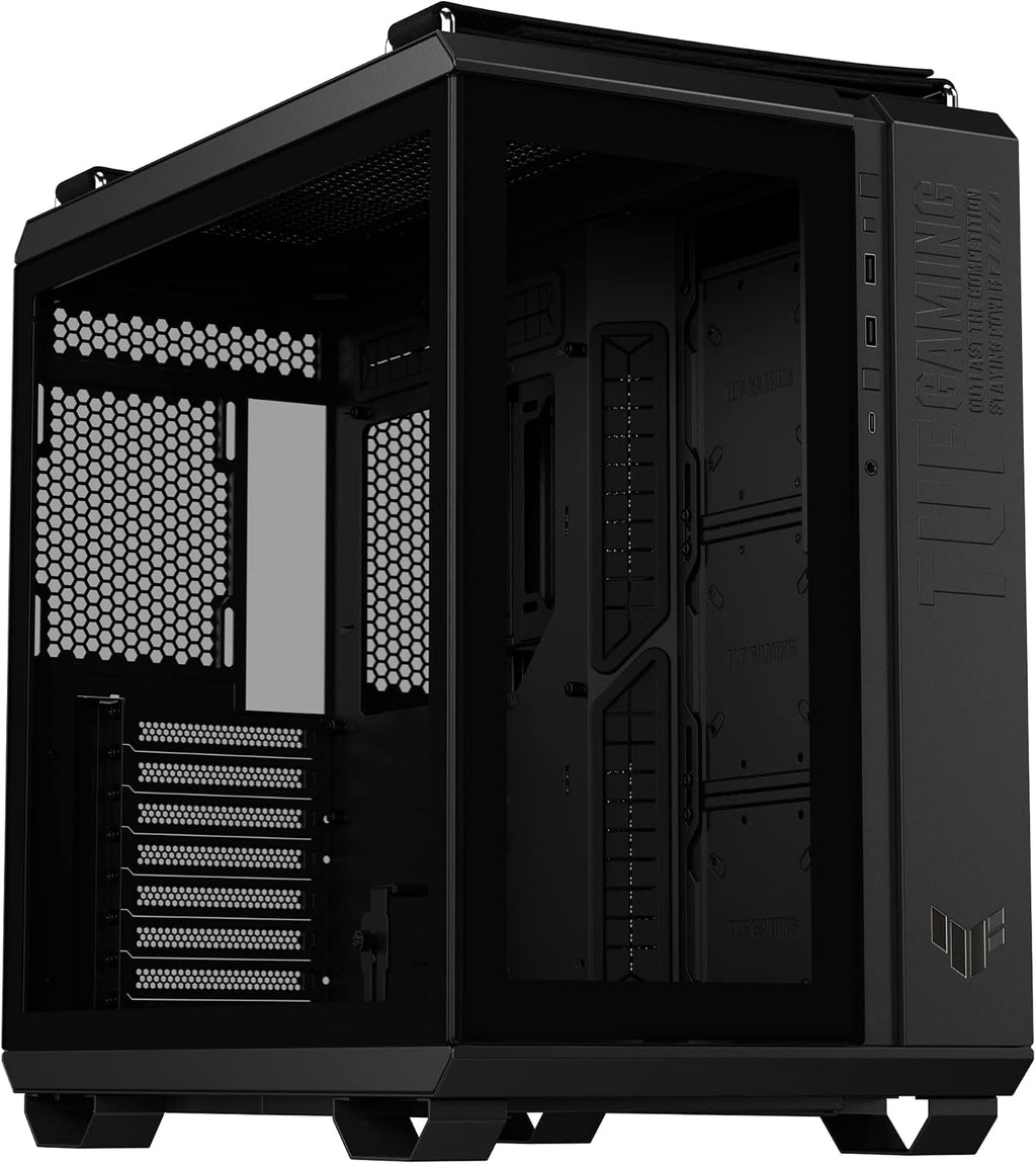 ASUS TUF Gaming GT502 ATX Full Tower PC Case, Tempered Glass, Tool-Free Side Panel, Modular Design, ARGB Hub, 2- Way Graphic Card Mounting Orientation Compatible, 360mm and 280mm Radiator Compatible