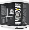 Hyte Y70 Touch Infinite Dual Chamber ATX Mid Tower Modern Aesthetic Case with Integrated 2.5K LCD Touchscreen - Panda/White