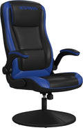 RESPAWN 800 Swivel Rocker Gaming Chair - Ergonomic Floor Gaming Seat with Lumbar Support, Flip Up Armrest, High Back, Pedestal Base, Comfortable No Wheels Console Video Game Rocker Chair - Blue