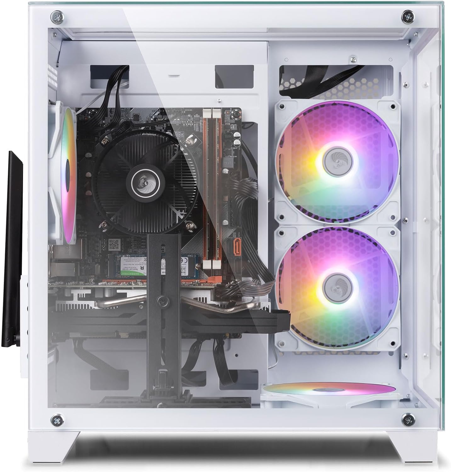 Gaming PC Intel Core i5-3470 3.2GHz, Radeon RX 560 4GB, 16GB DDR3 RAM, 512GB NVMe SSD, RGB Fan, Prebuilt Desktop Tower for Streaming & Daily Use
