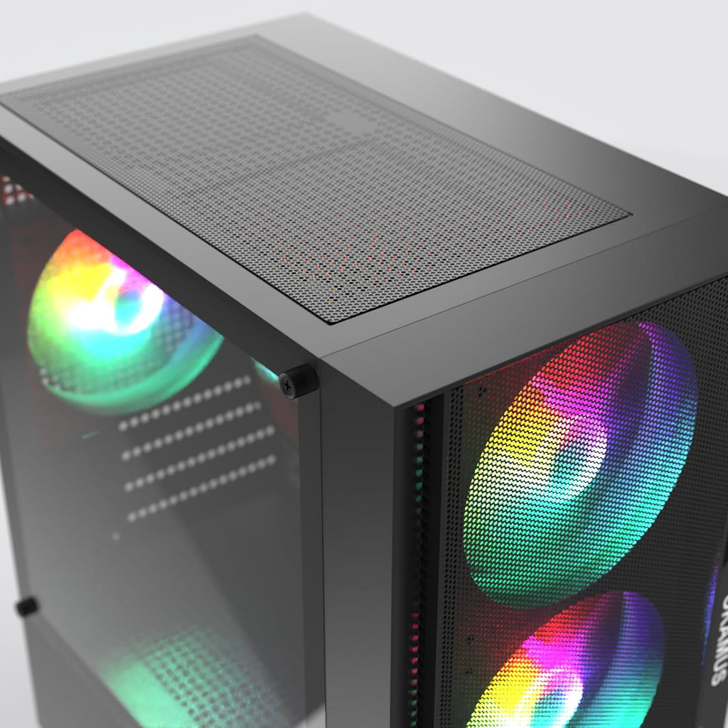 Gaming PC, i5 CPU Up to 3.6GHz, Integrated Graphics, 256 GB M.2, 8 GB RAM Pre-Built Computer, RGB Fans x 4, Win 11 Home，WiFi 6 + BT 5.3, 550W PSU (i5 CPU+256GB+8GB)