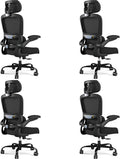TRALT Office Chair Ergonomic Desk Chair, 330 LBS Home Mesh Office Desk Chairs with Wheels, Comfortable Gaming Chairs Black, Pack of 4