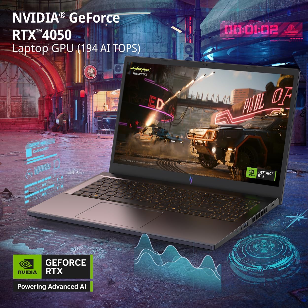 acer Nitro V Gaming Laptop | Intel Core i7-13620H Processor | NVIDIA GeForce RTX 4050 Laptop GPU | 15.6' FHD IPS 165Hz Display | 16GB DDR5 | 1TB Gen 4 SSD | Wi-Fi 6 | Backlit KB | ANV15-52-76NK