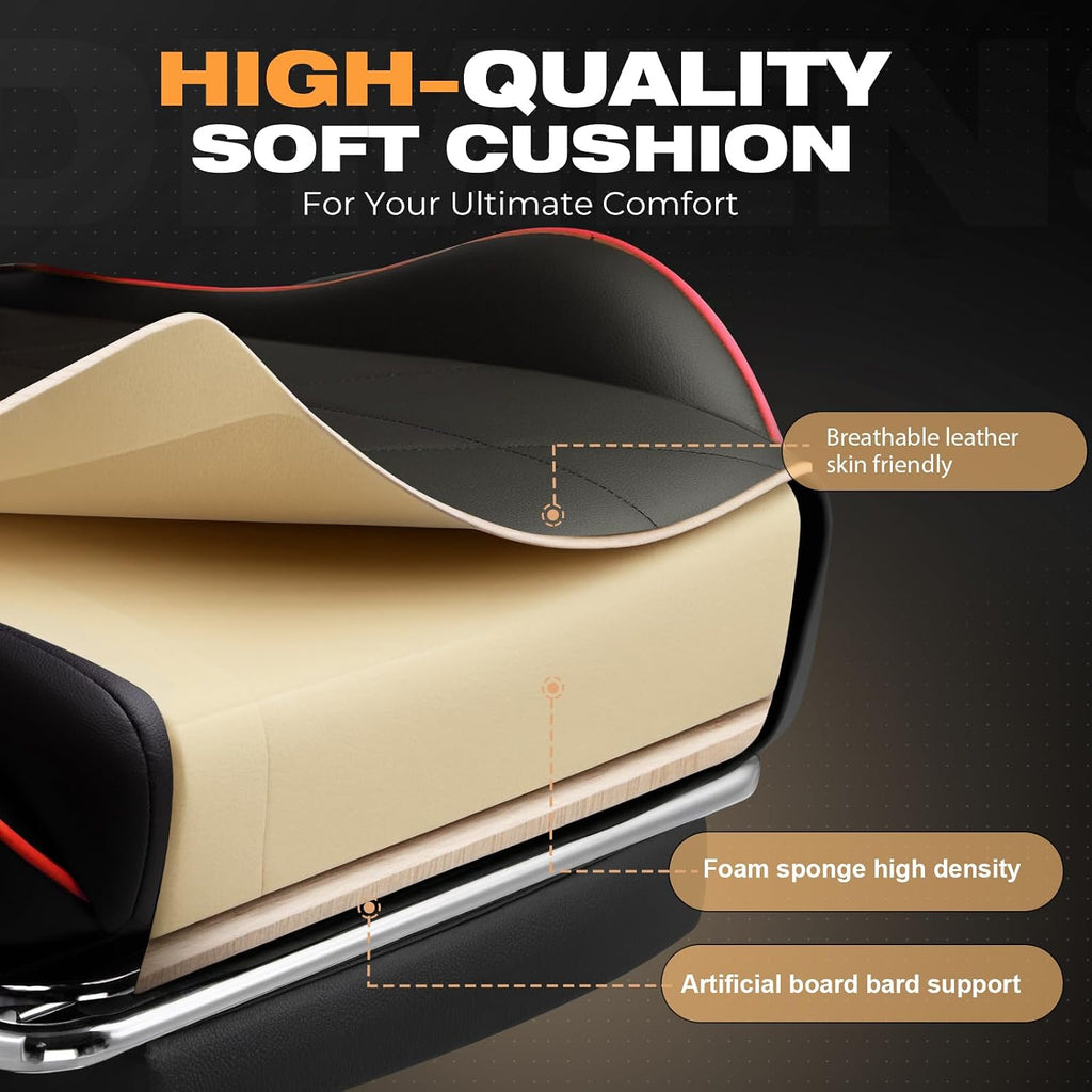 Gaming Chair with Footrest, Ergonomic High-Back PU Leather Computer Chair with 3D Adjustable Armrests, Headrest and Lumbar Support, Office Desk Chair with Diamond Stitching for Adults & Teen