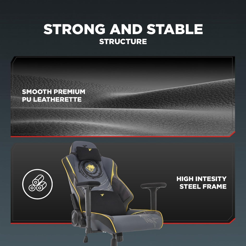 TTRACING Guardian Jujutsu Kaisen Geto Ergonomic Gaming Chair: Built-in Lumbar Support - Widened Seat Base - High Density Foam Cushions - Adjustable 135 Degree Recline - 4D Armrests - PU Leather