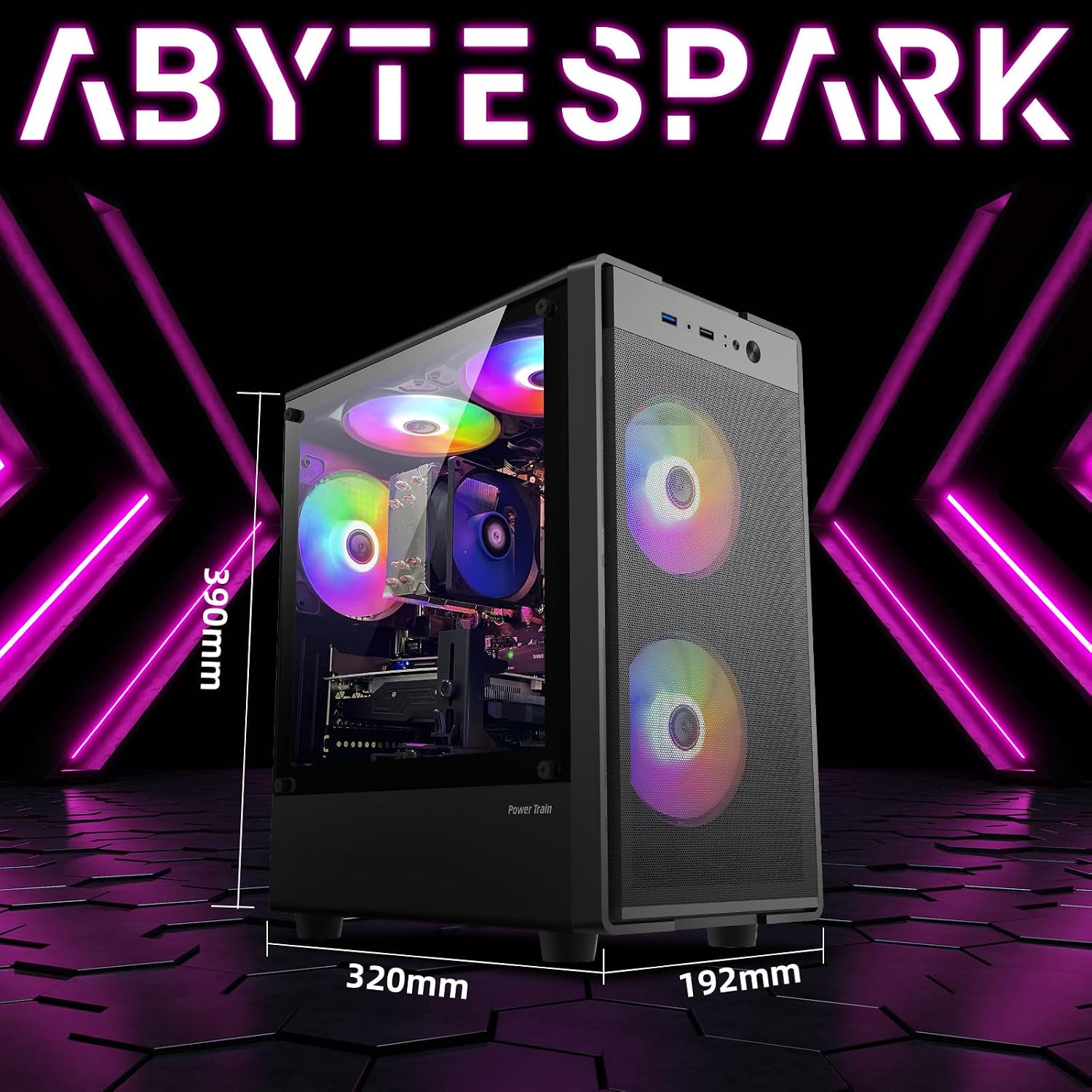 Prebuilt Gaming PC Desktop Computer,Intel Core i7 Desktop,Operating at A Frequency of 3.4-3.9 GHz,GTX1660 Super Graphics Card with 6GB GDDR6 Video Memory,16GB RAM, 512GB SSD,WiFi 5.0,RGB Fan x5