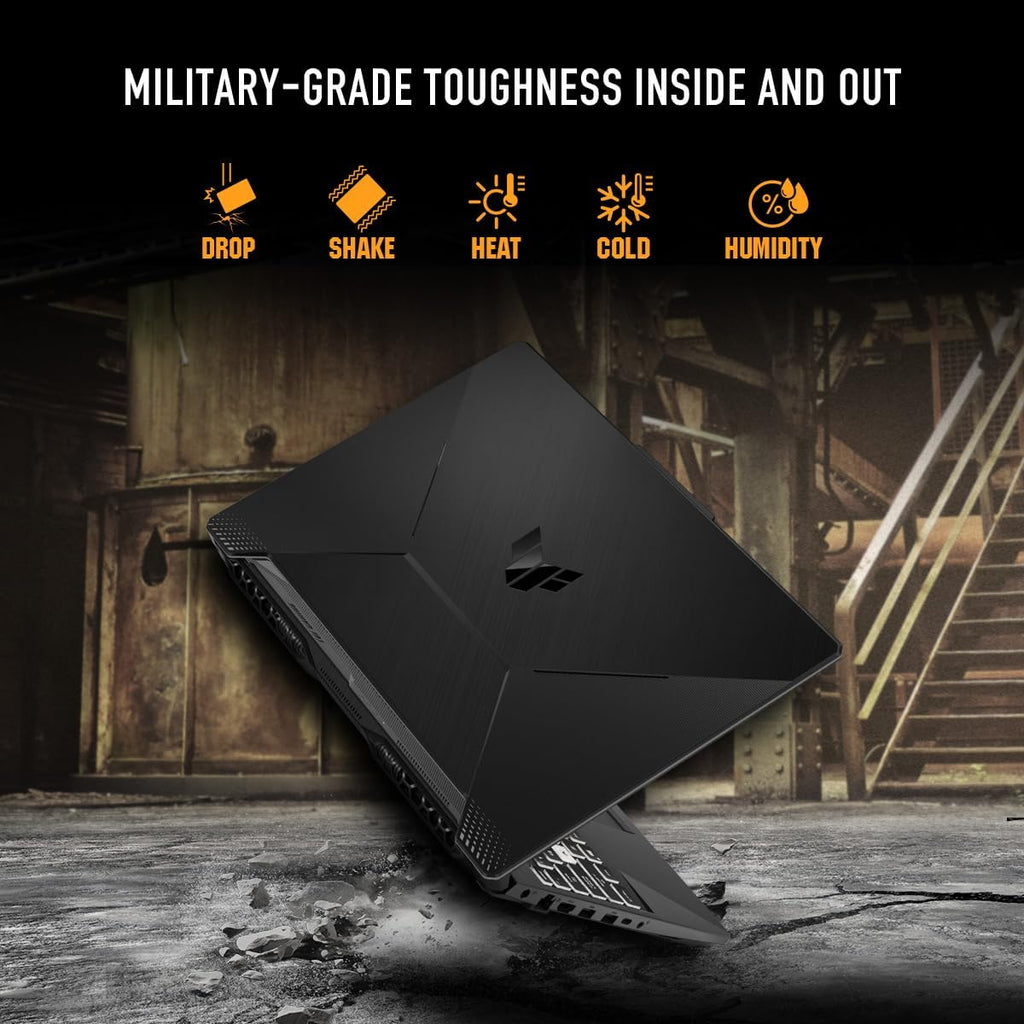ASUS TUF Gaming A15 Gaming Laptop, 15.6' FHD 144Hz Display, NVIDIA® GeForce RTX™ 3050, AMD Ryzen™ 5 7535HS, 8GB DDR5, 512GB PCIe® Gen4 NVMe™ SSD, Wi-Fi 6, Windows 11, FA506NC-ES51