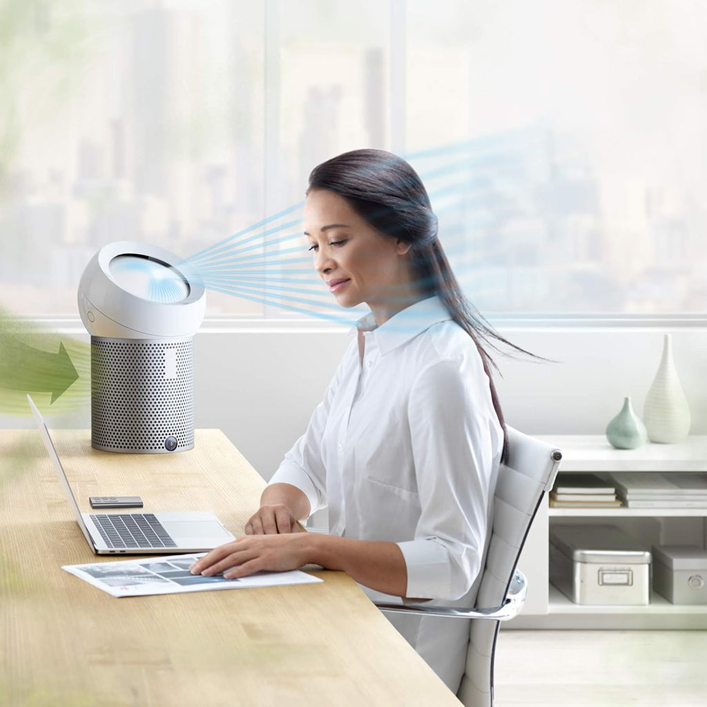 Dyson Pure Cool Me Personal Purifying Fan, BP01 HEPA Air Purifier & Fan, Removes Pollutants, Dust, Mold, VOCs, for Desks, Bedside, Side Tables, White (Renewed)
