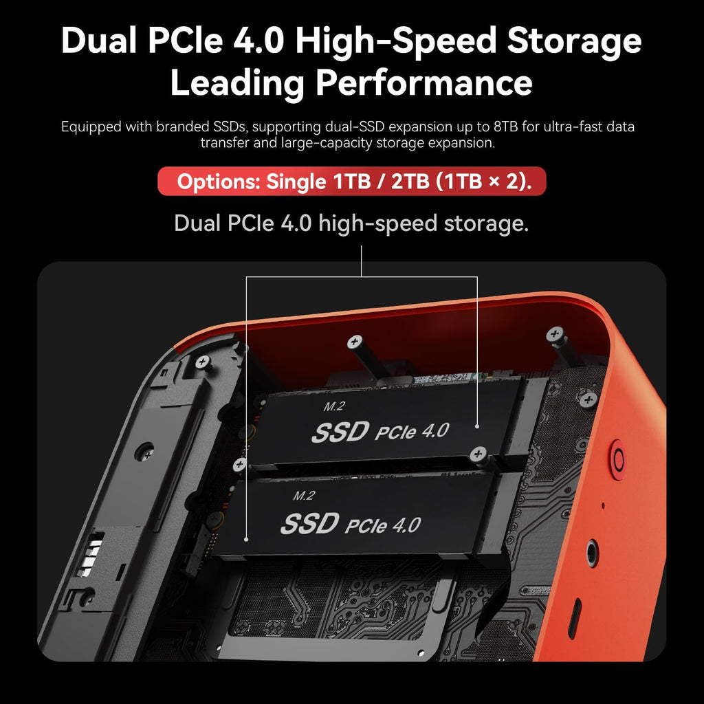 Beelink SER9 Pro AI Mini PC, AMD Ryzen AI 9 HX 370(80TOPS,12C/24T,5.1GHz), 32G LPDDR5X 2TB PCIe4.0 x4 SSD, AI PC AMD Radeon 890M NPU 50 AI Tops, Built-in MIC/Speakers/USB4/WiFi6/BT5.2/2.5G