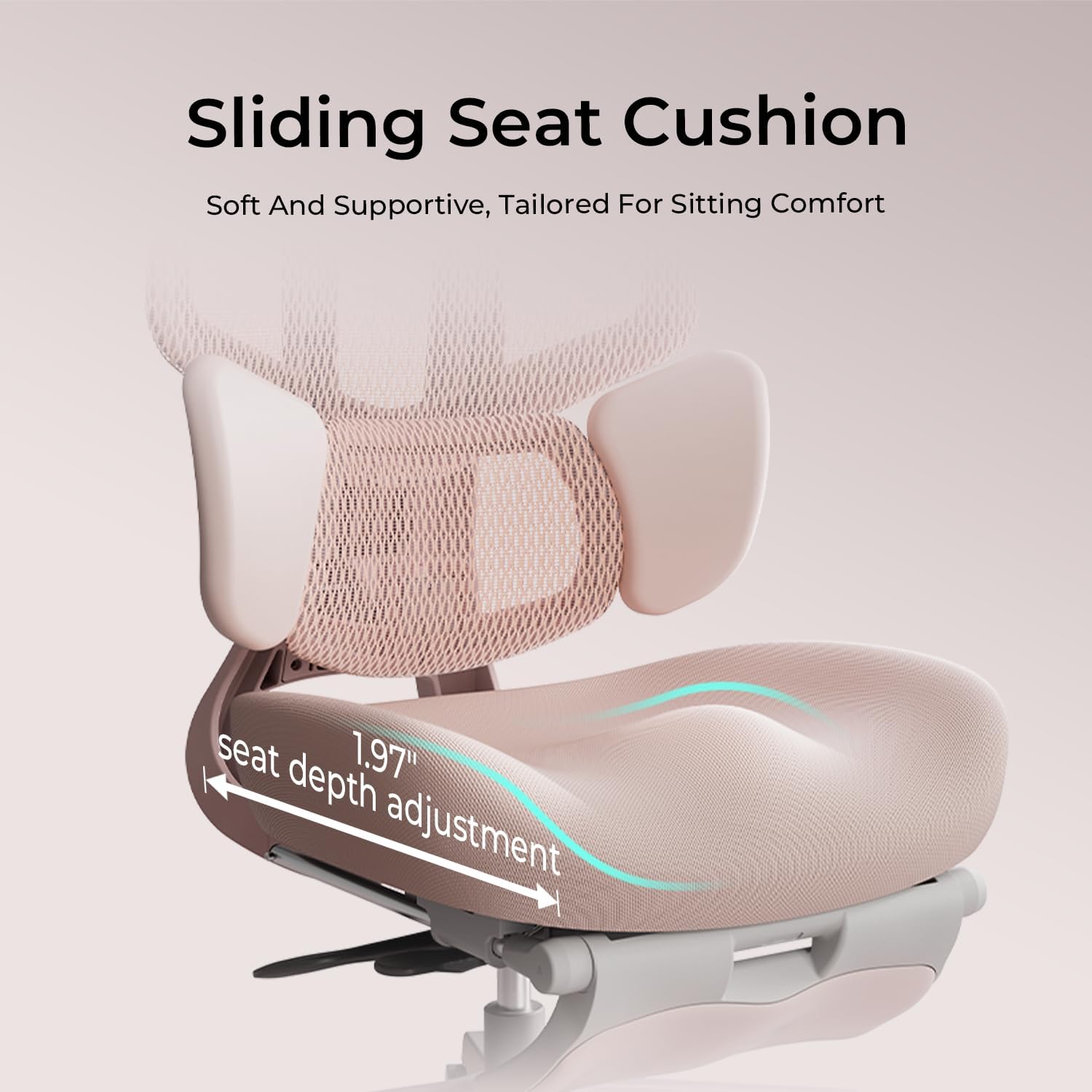 Hbada E3 Air Ergonomic Office Chair, Big and Tall Office Chair - with 3-Zone Dynamic Lumbar Support, 3D Adjustable Headrest, 4D Adjustable Armrests, Swivel, Pink(with Footrest)