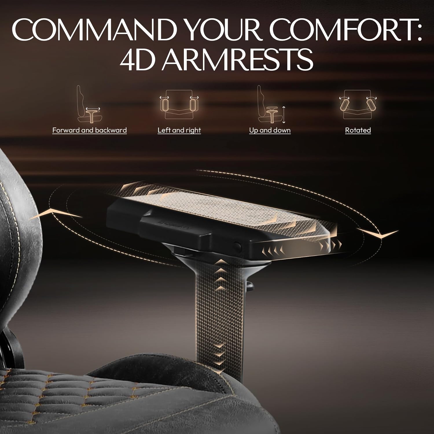 Dowinx Big and Tall Gaming Chair 400LBS, Ergonomic Computer Chair with Massage Lumbar Support & Footrest, High Back Comfortable Office & Gaming Chair with 4D Armrests, PU Leather, Grey