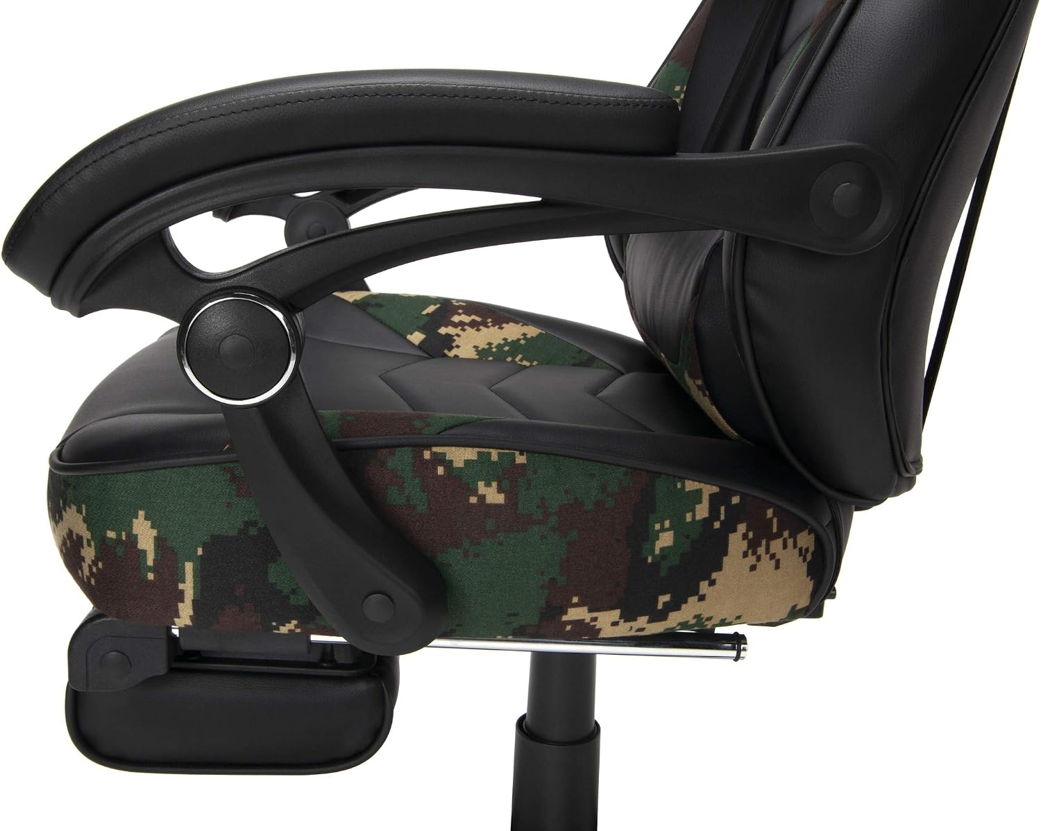 RESPAWN 110 Ergonomic Gaming Chair with Footrest Recliner - Racing Style High Back PC Computer Desk Office Chair - 360 Swivel, Adjustable Lumbar Support, Headrest Pillow, Padded Armrests - 2019 Camo