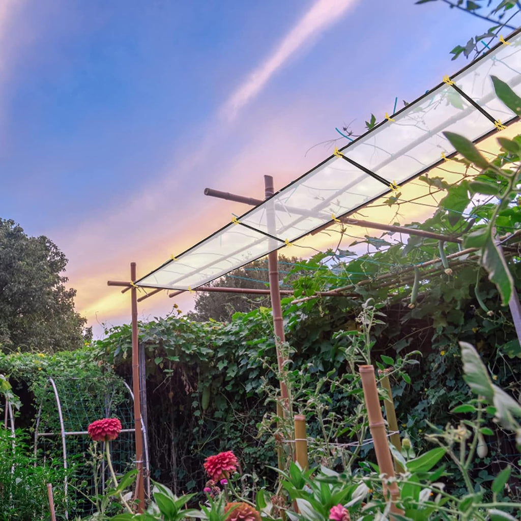 ++ Weather Resistant Pergola Side Curtains for Gazebo, Clear Tarp with Metal Grommet, Tarpaulin Cover Waterproof UV Tear and Resistant for Outdoor, Garden, Pavilion Color : Clear, Size : 15x