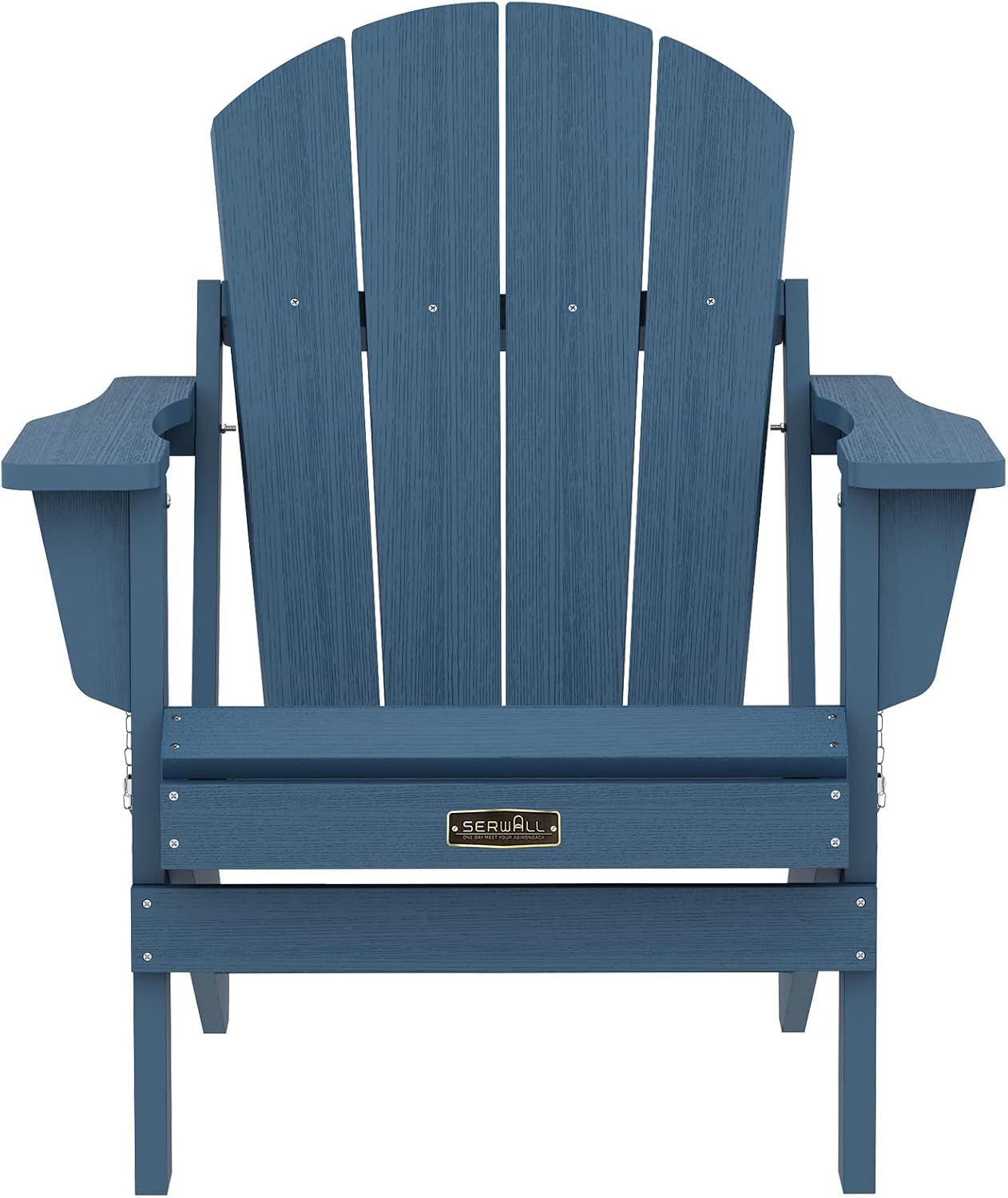 SERWALL Foldable Adirondack Chair Set of 2 for Patio Garden Outdoors Fire Pit-Blue