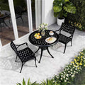 30.31' Outdoor Table and Chairs, Patio Table Set with 2.36' Umbrella Hole, Anti-Resistant Outdoor Dinning Set, Cast Aluminum Patio Furniture Set for Garden, Porch, Deck