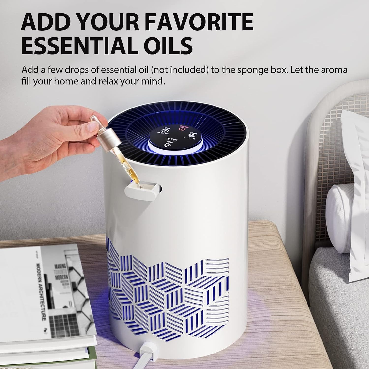 FreAire Air Purifiers for Bedroom, Air Purifiers for Home with Ambient Lights, Air Cleaner for Smoke Dust Pollen and Pet Dander for Home/Pets/Bedroom