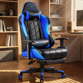 GTPLAYER Gaming Chair, Big and Tall Video Game Chair with High Back PU Leather, Home Office Ergonomic Computer Chair with Footrest, Adjustable Height, 360° Swivel Wheels for Adults and Teens