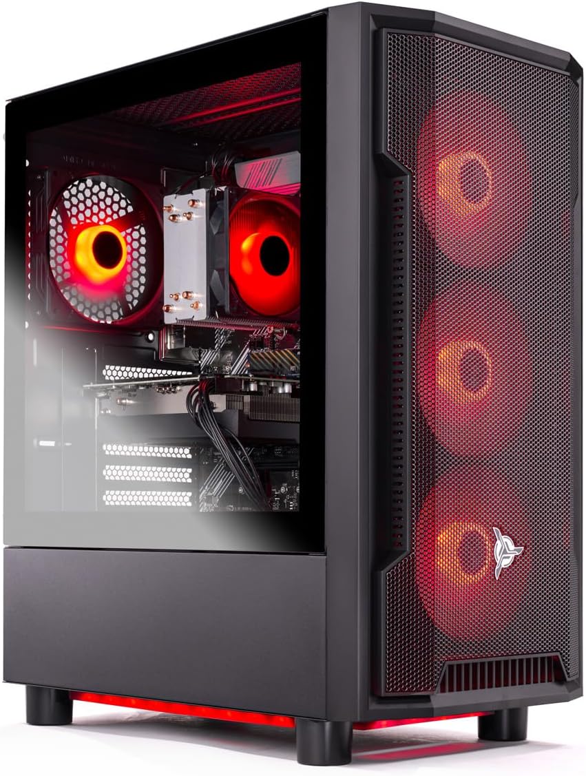 Skytech Gaming Shadow Gaming PC, AMD Ryzen 7 7700X 4.5GHz, NVIDIA RTX 5060, 1TB Gen4 NVMe SSD, 32GB DDR5 RAM 5600, 650W Gold PSU, Wi-Fi, Win 11, Desktop