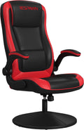 Respawn 800 Swivel Rocker Gaming Chair - Ergonomic Floor Gaming Seat with Lumbar Support, Flip Up Armrest, High Back, Pedestal Base, Comfortable No Wheels Console Video Game Rocker Chair - Red