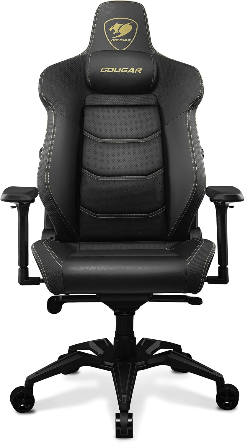 COUGAR Armor Evo Gaming Chair with Breathable Premium PVC Leather, Integrated 4-Way Lumbar Support and Magnetic Neck Pillow Foam (Royal)