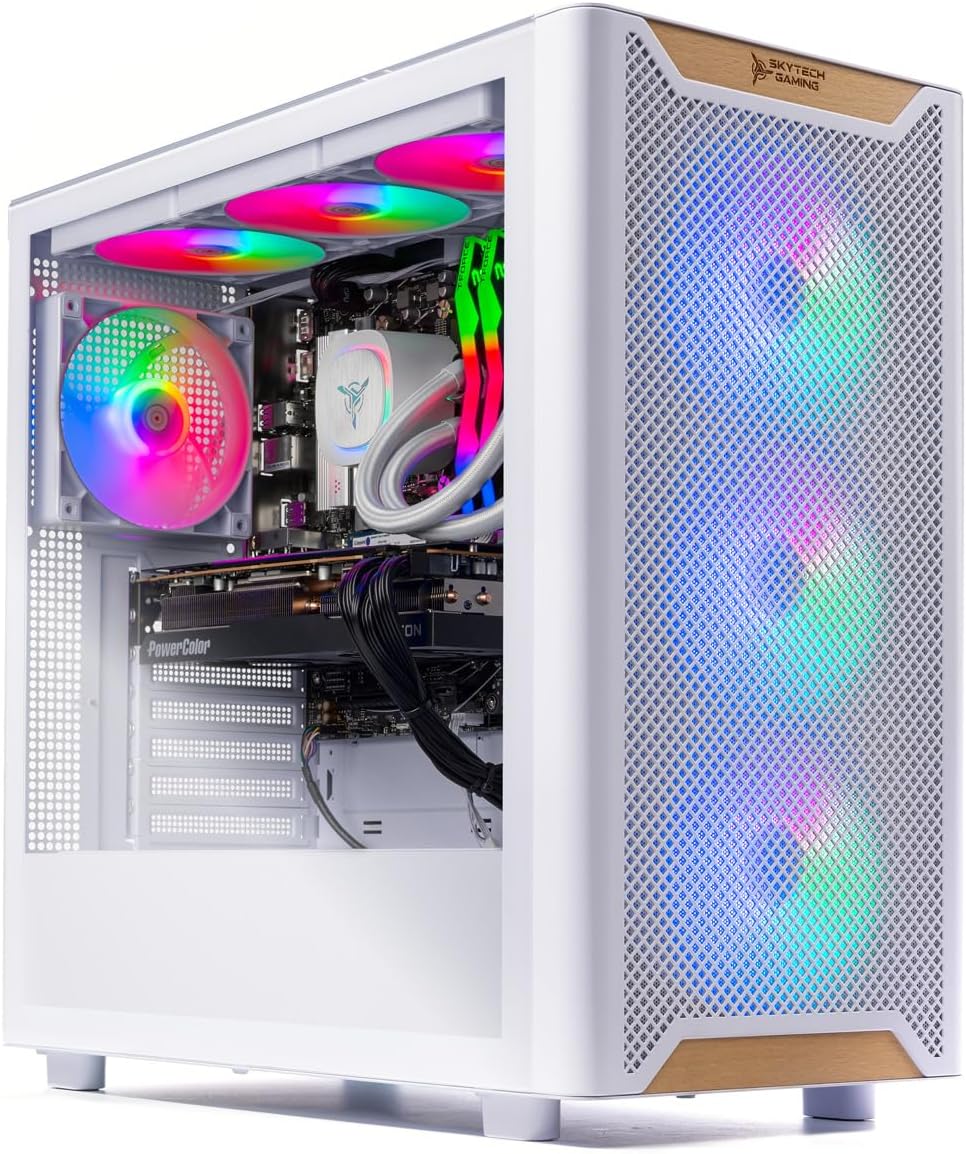 Skytech Gaming Chronos 3 Desktop PC, Ryzen 7 7700X 4.5 GHz (5.4GHz), NVIDIA RTX 5070 12GB, 1TB NVMe SSD, 32GB DDR5 RAM 5600 RGB, 850W Gold PSU, 360mm ARGB AIO, Wi-Fi, Win 11