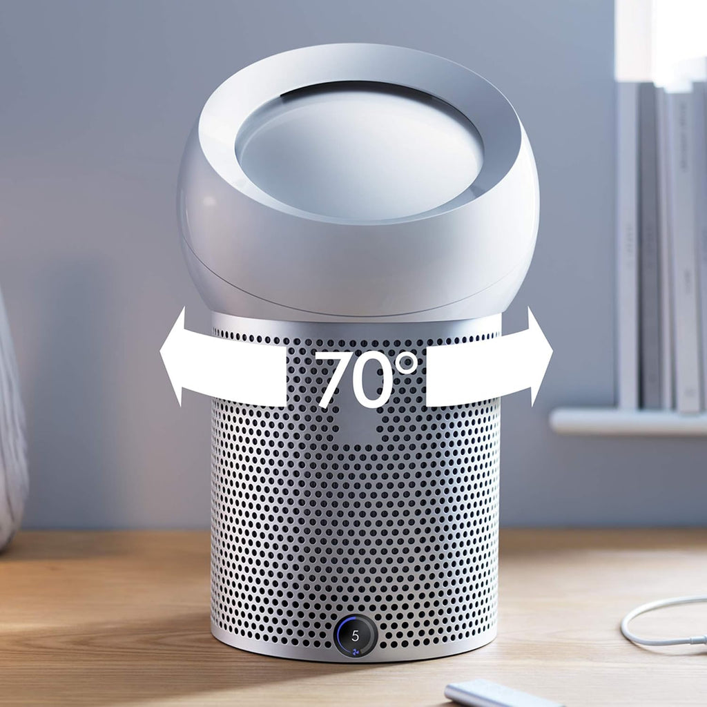 Dyson Pure Cool Me Personal Purifying Fan, BP01 HEPA Air Purifier & Fan, Removes Pollutants, Dust, Mold, VOCs, for Desks, Bedside, Side Tables, White (Renewed)