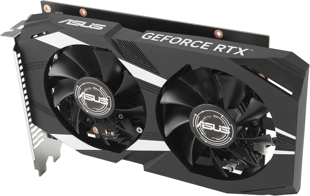 ASUS Dual NVIDIA GeForce RTX 3050 6GB OC Edition Gaming Graphics Card - PCIe 4.0, 6GB GDDR6 Memory, HDMI 2.1, DisplayPort 1.4a, 2-Slot Design, Axial-tech Fan Design, 0dB Technology, Steel Bracket
