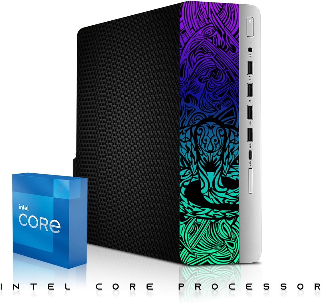 TechMagnet HP Carbon Black Cobra Edition Desktop – Intel Core i5|16GB DDR4 Ram|512GB SSD|New 24 Inch Curved Monitor|Windows 11 – Computer Tower PC (Renewed)
