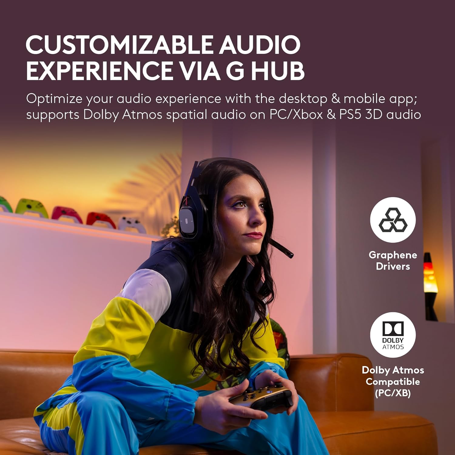 Logitech G Astro A50 Multi-Platform Wireless Gaming Headset + Base Station for PS5/Xbox/PC: PLAYSYNC Audio Switcher, <16bit/48kHz (Console), <24bit/48kHz (PC), 24hr Battery, 2.4GHz & BT - White