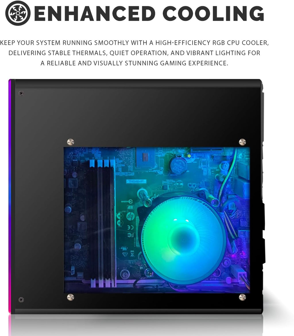HP Gaming PC Desktop Computer – AMD Pro A10-9700,RX 550 Graphics,16GB RAM,512GB SSD,RGB Keyboard with AI Copilot,Mouse,WiFi,RGB Headphone,Windows 11(Renewed)