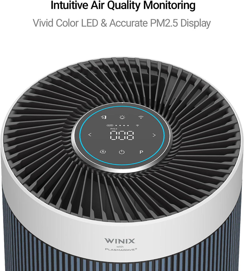 WINIX T830 Air Purifier for Home Extra Large Room Up to 1968 Ft² in 1 Hr With Smart Wi-Fi, Air Quality Monitor, True HEPA, Carbon Filter and Auto Mode, Captures Pet Allergies, Smoke, Dust
