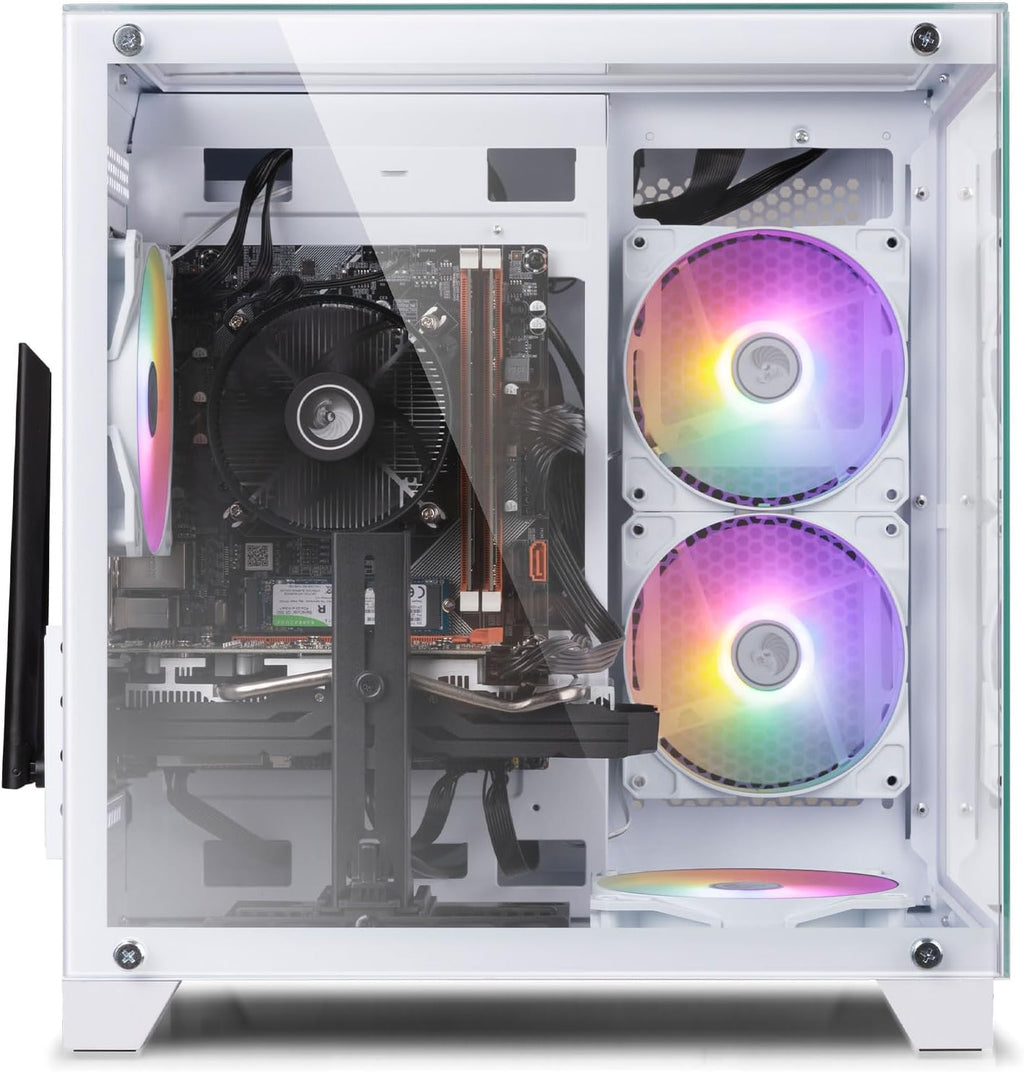 ZER-LON Gaming PC Desktop, Prebuilt Gaming Computer with Intel Core I7 up to 3.9 GHz, RTX 3050 8G, 16G RAM, 512GB SSD, ARGB Cooling Fan,Supply WiFi Support