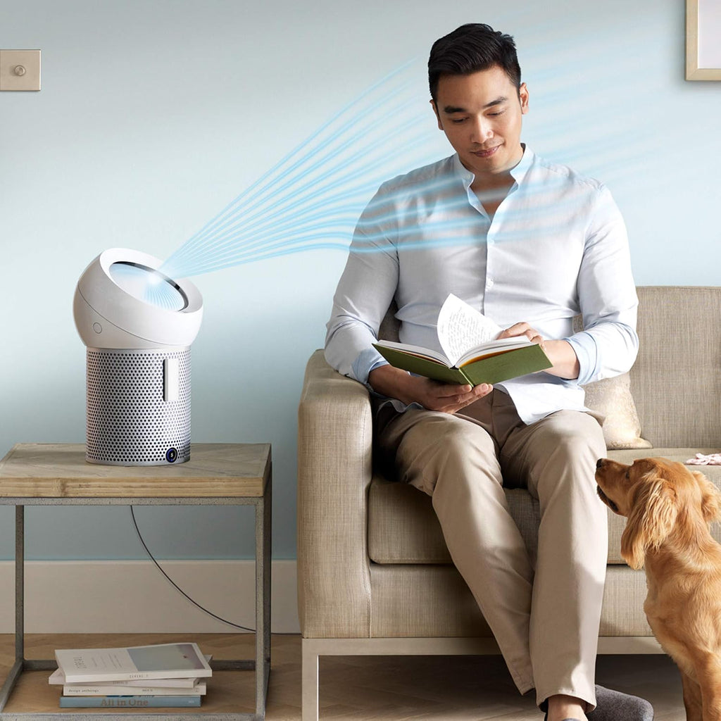 Dyson Pure Cool Me Personal Purifying Fan, BP01 HEPA Air Purifier & Fan, Removes Pollutants, Dust, Mold, VOCs, for Desks, Bedside, Side Tables, White (Renewed)