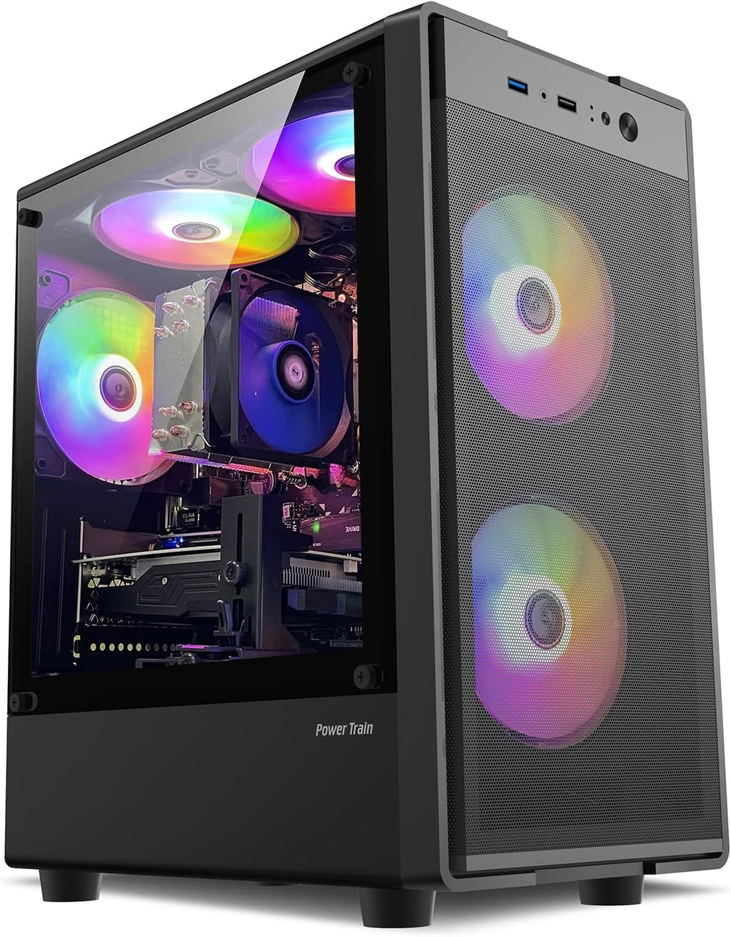 Prebuilt Gaming PC Desktop Computer,Intel Core i7 Desktop,Operating at A Frequency of 3.4-3.9 GHz,GTX1660 Super Graphics Card with 6GB GDDR6 Video Memory,16GB RAM, 512GB SSD,WiFi 5.0,RGB Fan x5