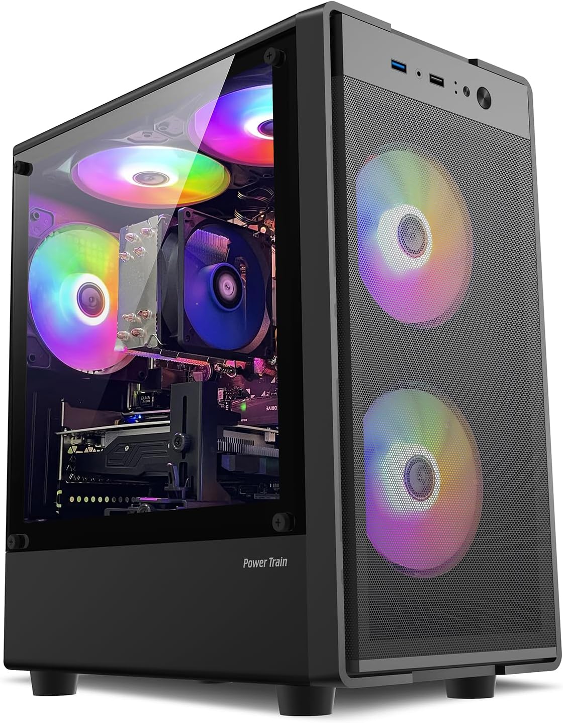 Prebuilt Gaming PC Desktop Computer,Intel Core i7 Desktop,Operating at A Frequency of 3.4-3.9 GHz,GTX1660 Super Graphics Card with 6GB GDDR6 Video Memory,16GB RAM, 512GB SSD,WiFi 5.0,RGB Fan x5