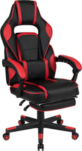 Flash Furniture X40 Gaming Chair Racing Ergonomic Computer Chair with Fully Reclining Back/Arms, Slide-Out Footrest, Massaging Lumbar - Red
